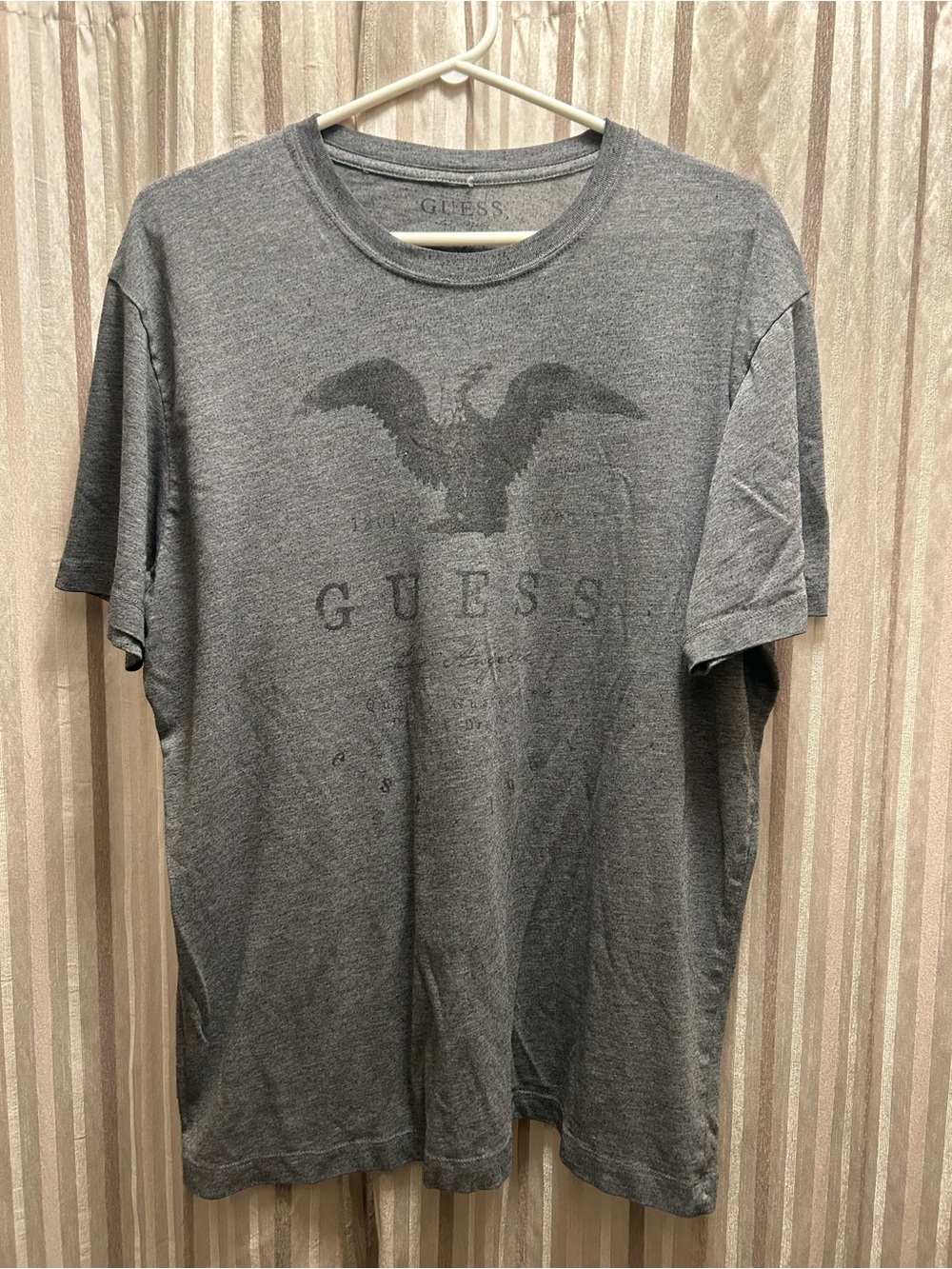 GUESS Men’s Grey Eagle Graphic Tee, Size XL